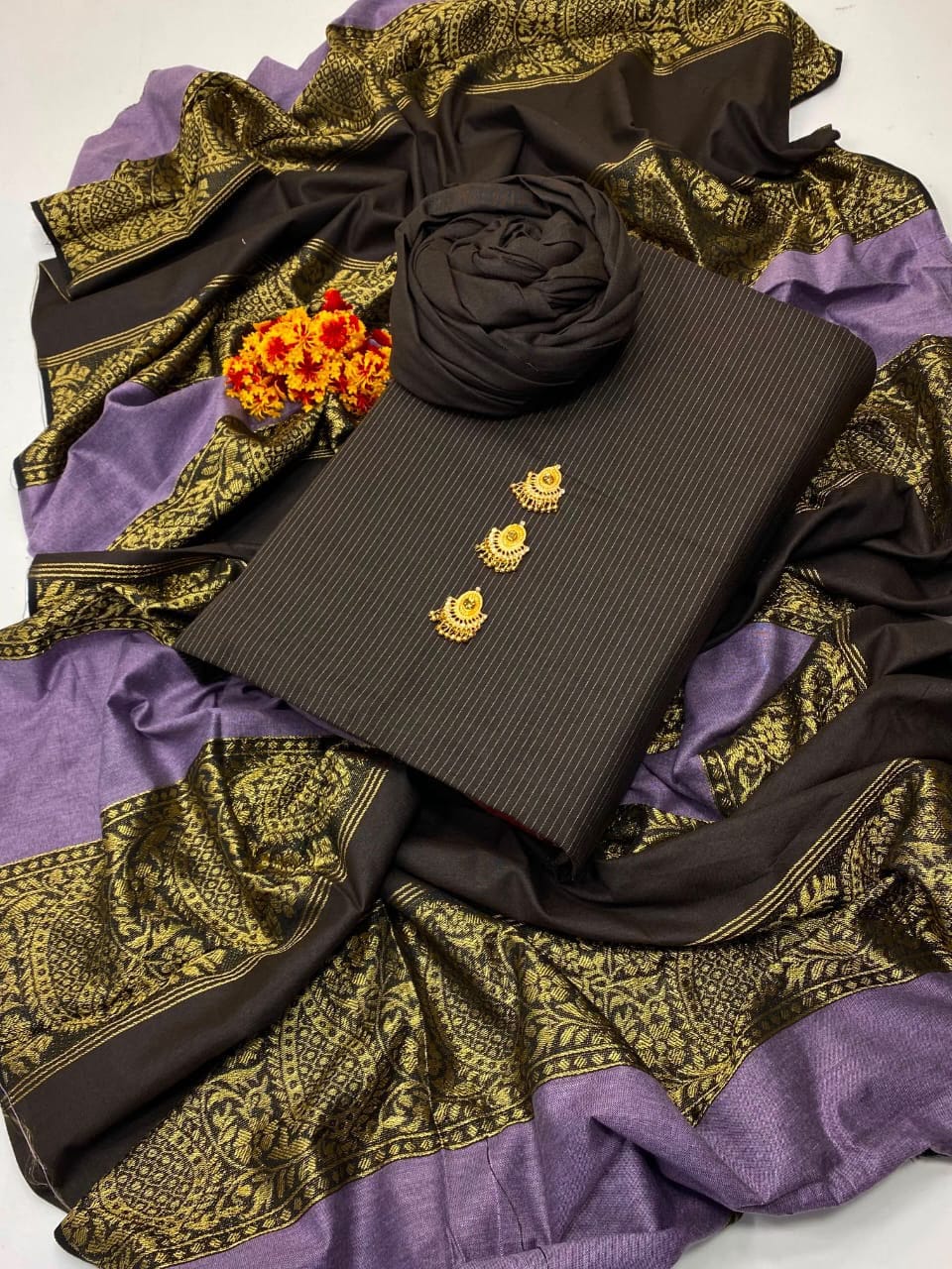 Khadii Marina Suit with Jacquard Shawl