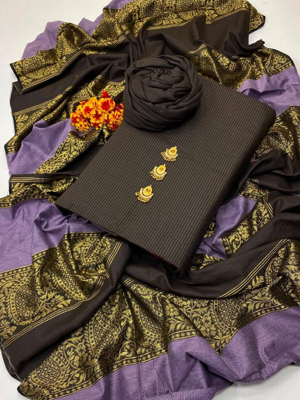 Khadii Marina Suit with Jacquard Shawl