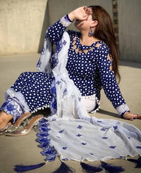 Polka Print Lawn 3PC Unstitched Suit