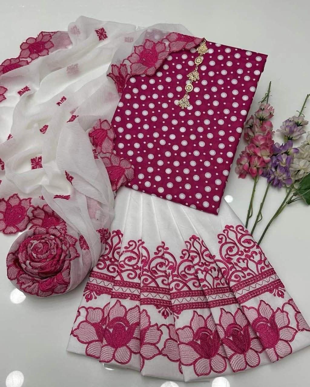 Polka Print Lawn 3PC Unstitched Suit