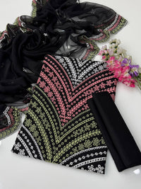 MARIA.B BUTTERFLY CHIKANKARI EMBROIDERED 3 PIECE SUIT