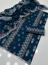 Computer Cross Stitch Sequence Embroidered 3PC Suit